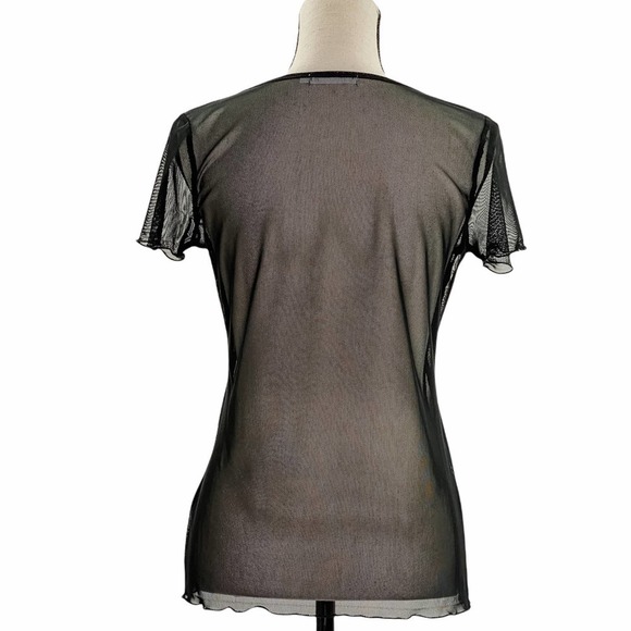 ANTISTAR Sheer Mesh Black Short Sleeve T-Shirt - Picture 2 of 10